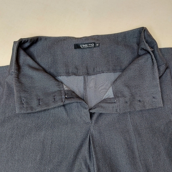 C'est Moi Near Vintage Charcoal Grey Wide Leg Palazzo Pants Size Medium - Picture 8 of 9